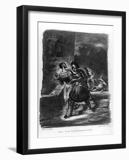 Mephistopheles and Faust Escaping after Valentine's Death-Eugene Delacroix-Framed Giclee Print