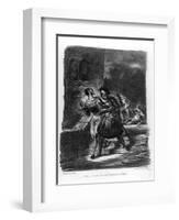 Mephistopheles and Faust Escaping after Valentine's Death-Eugene Delacroix-Framed Giclee Print