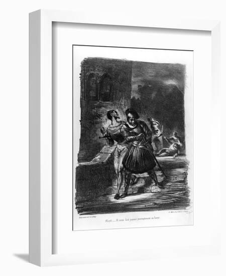 Mephistopheles and Faust Escaping after Valentine's Death-Eugene Delacroix-Framed Giclee Print