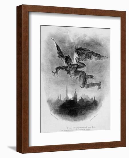 Mephistopheles' Prologue in the Sky, from Goethe's Faust, 1828-Eugene Delacroix-Framed Giclee Print