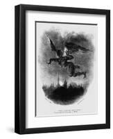 Mephistopheles Prologue in the Sky. Illustration to Goethe's Faust, 1828-Eugene Delacroix-Framed Giclee Print