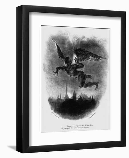 Mephistopheles Prologue in the Sky. Illustration to Goethe's Faust, 1828-Eugene Delacroix-Framed Giclee Print