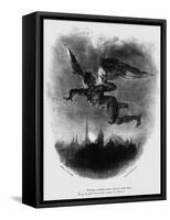 Mephistopheles Prologue in the Sky. Illustration to Goethe's Faust, 1828-Eugene Delacroix-Framed Stretched Canvas