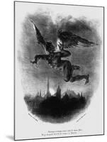 Mephistopheles Prologue in the Sky. Illustration to Goethe's Faust, 1828-Eugene Delacroix-Mounted Giclee Print