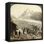 Mer De Glace from the 'Chapeau, Near Chamonix, France-Underwood & Underwood-Framed Stretched Canvas