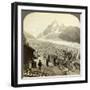 Mer De Glace from the 'Chapeau, Near Chamonix, France-Underwood & Underwood-Framed Photographic Print