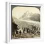 Mer De Glace from the 'Chapeau, Near Chamonix, France-Underwood & Underwood-Framed Photographic Print