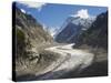 Mer De Glace Glacier, Mont Blanc Range, Chamonix, French Alps, France, Europe-Christian Kober-Stretched Canvas