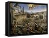 Mercatello Square in Naples During the Plague-Micco Spadaro-Framed Stretched Canvas