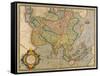 Mercator's Map of Asia-Science Source-Framed Stretched Canvas