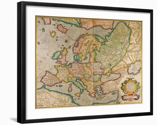 Mercator's Map of Europe-Science Source-Framed Giclee Print