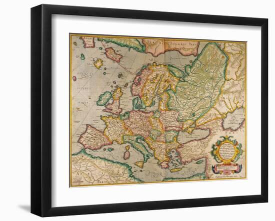 Mercator's Map of Europe-Science Source-Framed Giclee Print