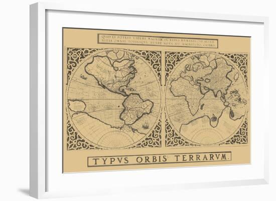 Mercator's World Map, 1524-Gerardus Mercator-Framed Art Print