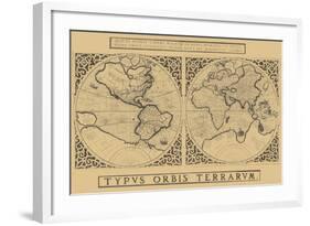 Mercator's World Map, 1524-Gerardus Mercator-Framed Art Print