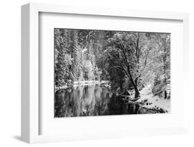 Merced River and Cathedral Rock in winter, Yosemite National Park, California, USA-Russ Bishop-Framed Photographic Print