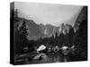 Merced River and Cathedral Rocks-null-Stretched Canvas