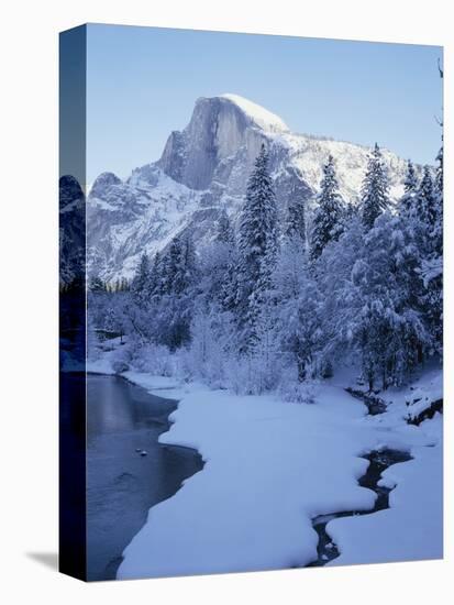 Merced River and Half Dome in Winter-James Randklev-Stretched Canvas