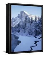 Merced River and Half Dome in Winter-James Randklev-Framed Stretched Canvas