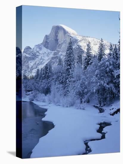 Merced River and Half Dome in Winter-James Randklev-Stretched Canvas