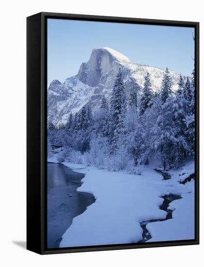 Merced River and Half Dome in Winter-James Randklev-Framed Stretched Canvas