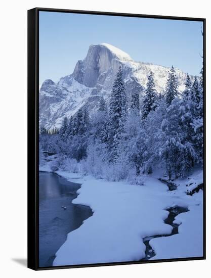 Merced River and Half Dome in Winter-James Randklev-Framed Stretched Canvas