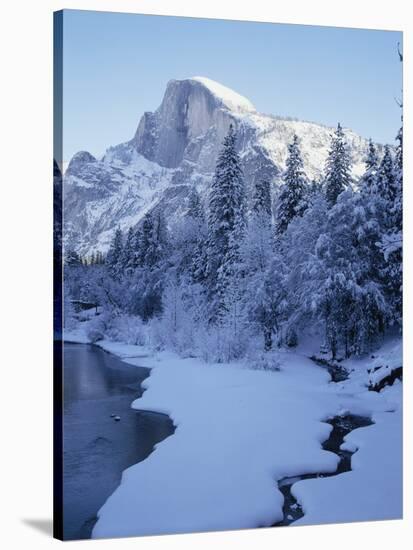 Merced River and Half Dome in Winter-James Randklev-Stretched Canvas