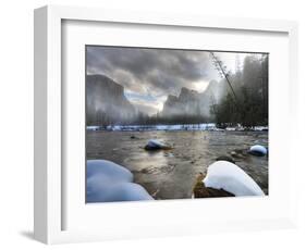 Merced River, El Capitan in Background, Yosemite, California, USA-Tom Norring-Framed Photographic Print