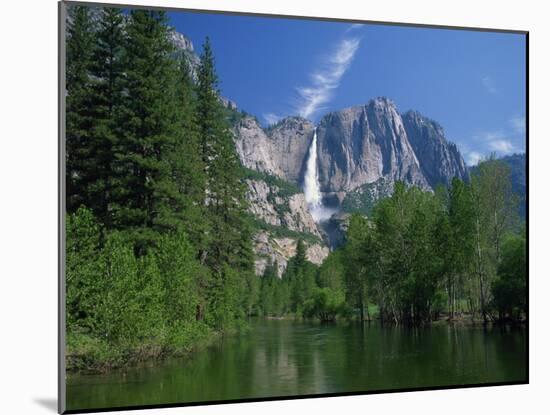 Merced River, Yosemite Falls in the Background, Yosemite National Park, California, USA-Tomlinson Ruth-Mounted Photographic Print