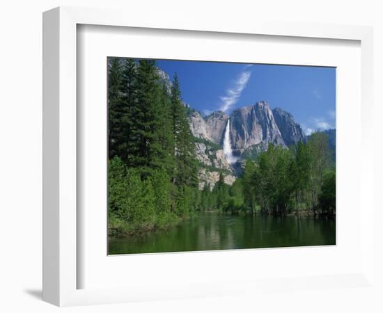 Merced River, Yosemite Falls in the Background, Yosemite National Park, California, USA-Tomlinson Ruth-Framed Premium Photographic Print