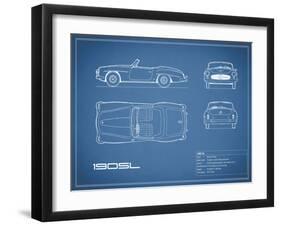 Mercedes 190-SL-Blue-Mark Rogan-Framed Art Print