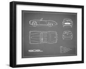 Mercedes 190-SL-Grey-Mark Rogan-Framed Art Print