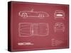 Mercedes 190-SL-Maroon-Mark Rogan-Stretched Canvas