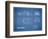 Mercedes 300SL Gullwing-Blue-Mark Rogan-Framed Premium Giclee Print