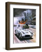 Mercedes Crash in the 1955 Le Mans Race-Graham Coton-Framed Giclee Print