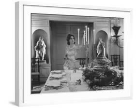 Mercedes de Areilza, Daughter of Spanish Ambassador to Un, Preparing for Dinner Party-Nina Leen-Framed Premium Photographic Print
