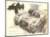 Mercedes Sportscar with Vultures-null-Mounted Art Print