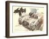 Mercedes Sportscar with Vultures-null-Framed Art Print