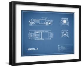 Mercedes SSK-Blue-Mark Rogan-Framed Art Print