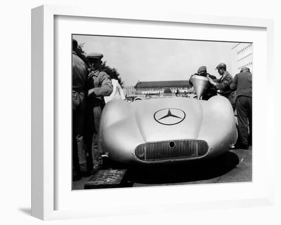 Mercedes Streamliner Car at Avus Motor Racing Circuit, Berlin, Germany, C1937-null-Framed Photographic Print