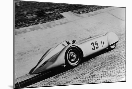 Mercedes Streamliner Car of Rudolf Caracciola in the Avusrennen Race, Berlin, Germany, 1937-null-Mounted Photographic Print
