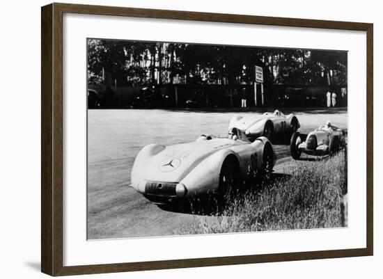 Mercedes Streamliner Cars Competing in the Avusrennen, Berlin, 1937-null-Framed Photographic Print