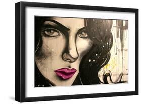 Mercedez Pink-Lips-Vicky Filiault-Framed Art Print