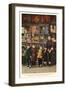 Merchant and Children, Chinatown, San Francisco, California-null-Framed Art Print