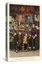 Merchant and Children, Chinatown, San Francisco, California-null-Stretched Canvas