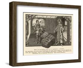 Merchant of Krakow Poland in His Warehouse-null-Framed Art Print