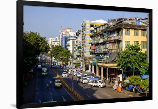 Merchant Road, Old City, Yangon (Rangoon), Myanmar (Burma), Asia-Nathalie Cuvelier-Framed Photographic Print