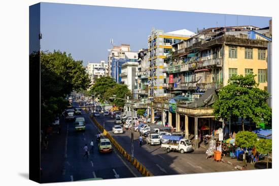Merchant Road, Old City, Yangon (Rangoon), Myanmar (Burma), Asia-Nathalie Cuvelier-Stretched Canvas