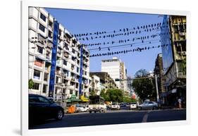 Merchant Road, Old City, Yangon (Rangoon), Myanmar (Burma), Asia-Nathalie Cuvelier-Framed Photographic Print