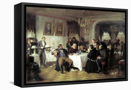 Merchant's Funeral Banquet, 1870s-Firs Sergeevich Zhuravlev-Framed Stretched Canvas