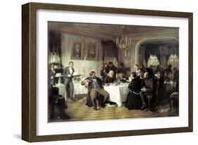 Merchant's Funeral Banquet, 1870s-Firs Sergeevich Zhuravlev-Framed Giclee Print